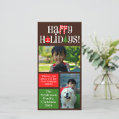 Leuke letter pictogrammen Kleur Blokken Vakantie 2 Feestdagenkaart (Staand voorkant)