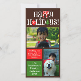 Leuke letter pictogrammen Kleur Blokken Vakantie 2 Feestdagenkaart