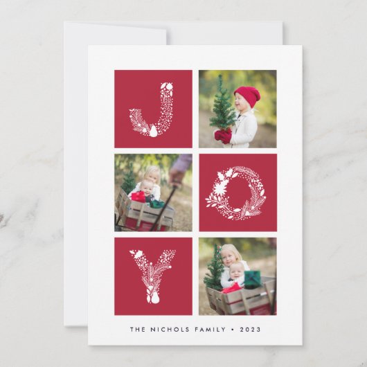 Leuke Lettertype | Drie Foto Kerstkaart (Voorkant)