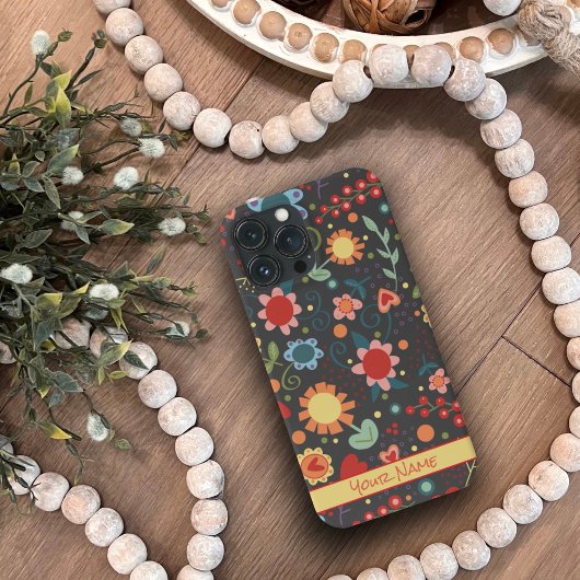 Leuke Leuke Bloemen Whimsical Black Inspirivity Ho Case-Mate iPhone Case