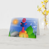 Leuke Leuke Boekenworm Boek Worm Wenskaart Kaart (Gele Bloem)