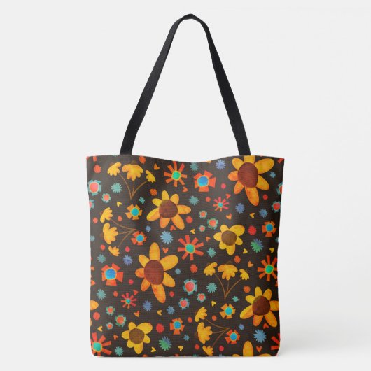 Leuke Leuke Daisies Initiaal Inspirivity Canvas ta Tote Bag (Achterkant)