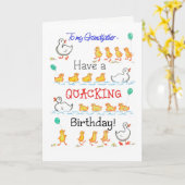 Leuke Leuke Ducklings Quacking Verjaardag, Grootva Kaart (Gele Bloem)