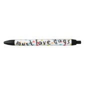 Leuke Leuke Hond Paw Prints Patroon Zwarte Inkt Pen (Voorkant)
