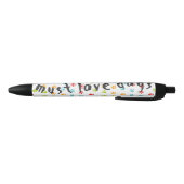 Leuke Leuke Hond Paw Prints Patroon Zwarte Inkt Pen (Bodem)