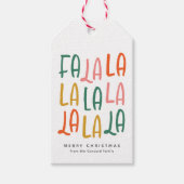 Leuke leuke kleurrijke gepersonaliseerde kerstvaka cadeaulabel (Voorkant)