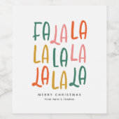 Leuke leuke kleurrijke gepersonaliseerde kerstvaka wijn etiket (Enkel label)