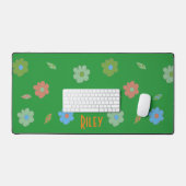 Leuke Leuke Meisjes Groene Retro Bloem Bureaumat (Keyboard & Muis)