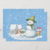 Leuke Leuke Merry Christmas Snow Vakantie Kaart (Voorkant / Achterkant)