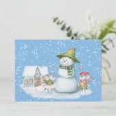 Leuke Leuke Merry Christmas Snow Vakantie Kaart (Staand voorkant)