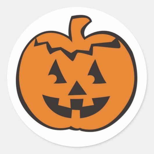 Leuke Leuke Pompoen Hoofd Halloween Thanksgiving Ronde Sticker (Voorkant)