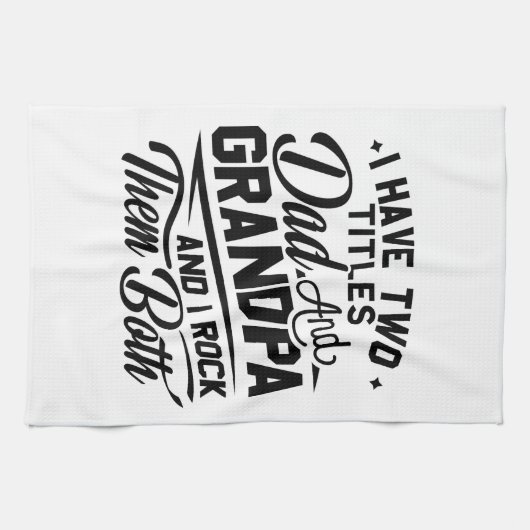 Leuke Leuke Retro Typografie Papa Opa Gift Theedoek (Horizontaal)