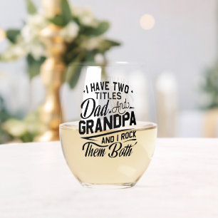 Leuke Leuke Retro Typografie Papa Opa Gift Wijnglas Zonder Voet