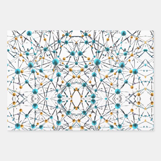 Leuke leuke sferen met elkaar verbonden Moleculair Inpakpapier Vel (Voorkant 3)