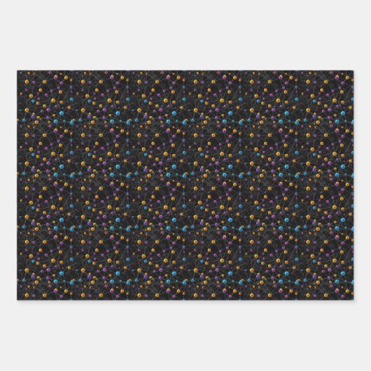 Leuke leuke sferen met elkaar verbonden Moleculair Inpakpapier Vel (Voorkant 2)