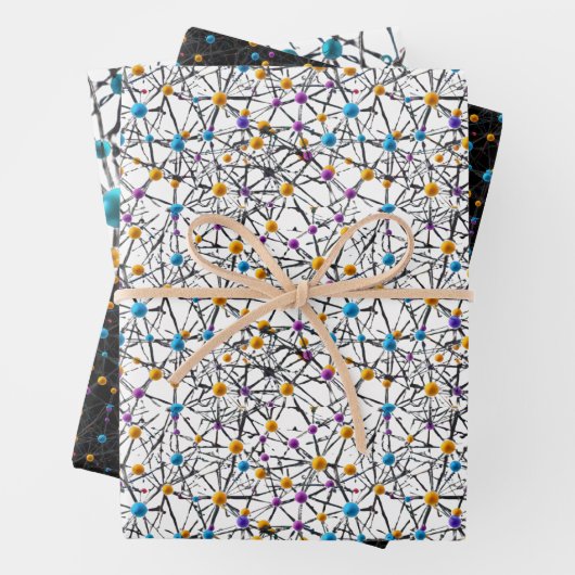 Leuke leuke sferen met elkaar verbonden Moleculair Inpakpapier Vel (In situ)