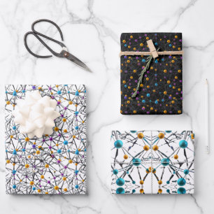 Leuke leuke sferen met elkaar verbonden Moleculair Inpakpapier Vel