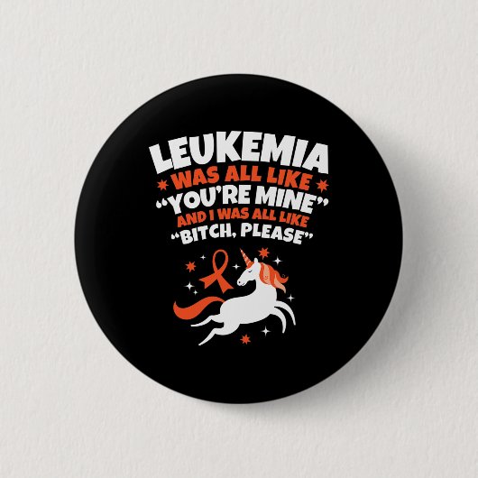 Leuke leukemie alsjeblieft Unicorn kankerbestrijde Ronde Button 5,7 Cm (Voorkant)