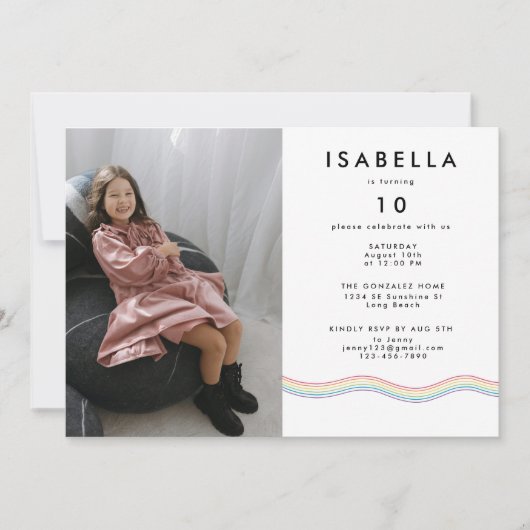 Leuke Levendige Bloem Foto Verjaardagsfeest Kaart (Voorkant)