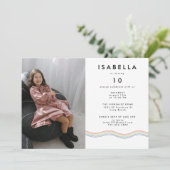 Leuke Levendige Bloem Foto Verjaardagsfeest Kaart (Staand voorkant)