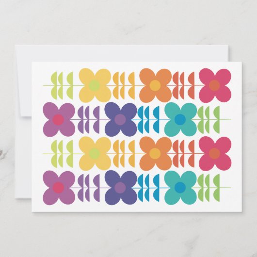 Leuke Levendige Bloem Foto Verjaardagsfeest Kaart (Achterkant)