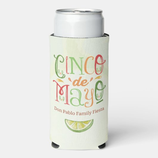 Leuke levendige Cinco de Mayo Party Seltzer Blikjeskoeler (Seltzer Voorkant)