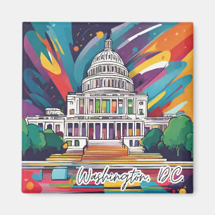 Leuke levendige Funky Washington DC kleurrijke mag Magneet