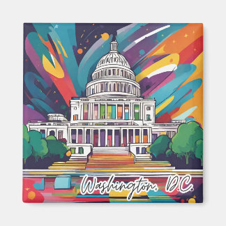 Leuke levendige Funky Washington DC kleurrijke mag Magneet