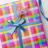 Leuke Levendige Regenboog Gekleurde Vierkantjes In Cadeaupapier