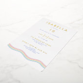 Leuke levendige Retro Bloem Verjaardagsfeest Folie Uitnodiging (Gedraaid)