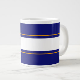 Leuke levendige Royal Blue Yellow White Racing Str Grote Koffiekop