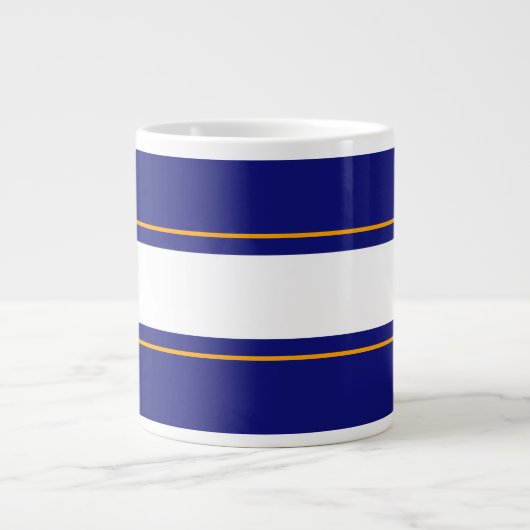 Leuke levendige Royal Blue Yellow White Racing Str Grote Koffiekop (Voorkant)