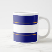 Leuke levendige Royal Blue Yellow White Racing Str Grote Koffiekop (Rechts)