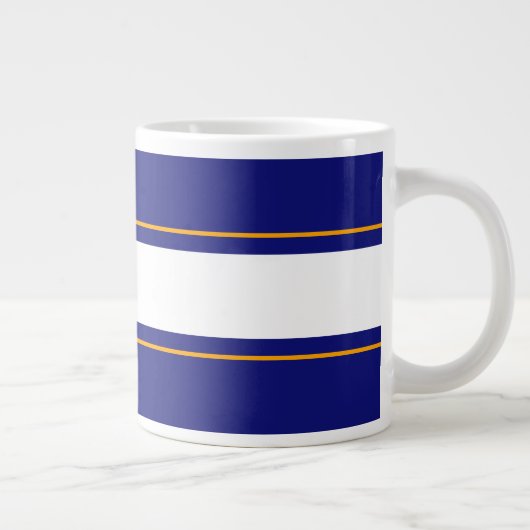 Leuke levendige Royal Blue Yellow White Racing Str Grote Koffiekop (Rechts)