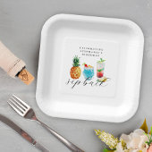 Leuke levendige sip back cocktails verjaardagsfees papieren bordje