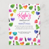 Leuke Levendige Waterverf Lippenstiften Afsluitfee Briefkaart (Voorkant)