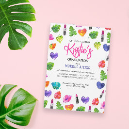 Leuke levendige Waterverf Lipsticks Graduation Par Kaart