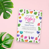 Leuke levendige Waterverf Lipsticks Graduation Par Kaart