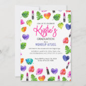 Leuke levendige Waterverf Lipsticks Graduation Par Kaart (Voorkant)