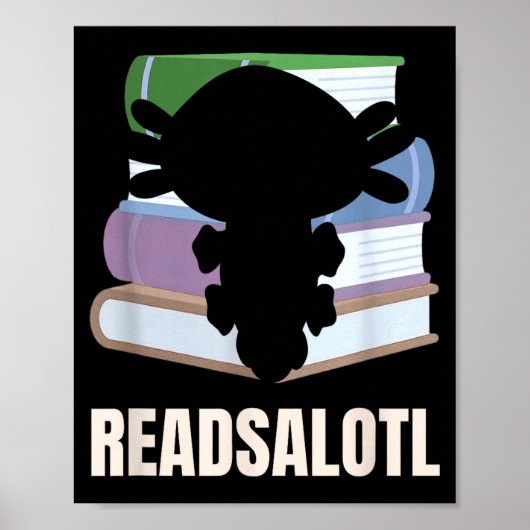 Leuke lezer axolotl liefhebber van lezen boekworm poster (Voorkant)