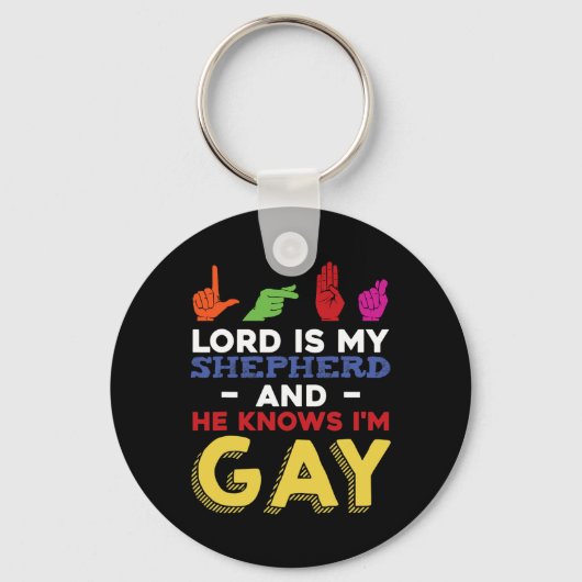 Leuke LGBT Gay Pride Maand Bewustzijn ASL Sign Lan Sleutelhanger (Voorkant)