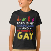 Leuke LGBT Gay Pride Maand Bewustzijn ASL Sign Lan T-shirt (Voorkant)