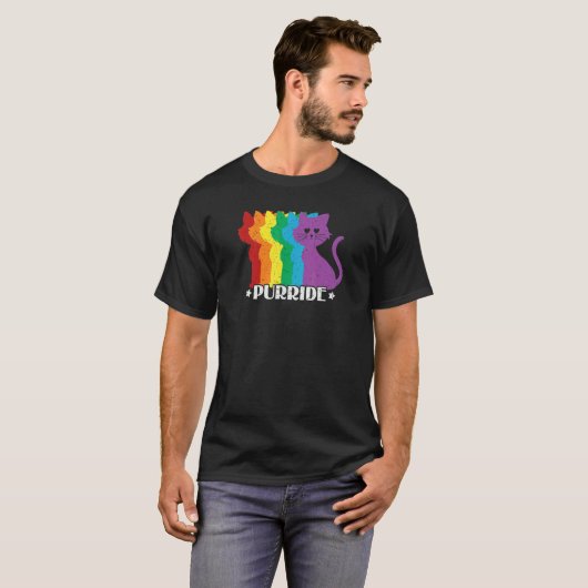 Leuke LHBTQ Pride En Kat En Kitten Liefde T-shirt (Voorkant volledig)
