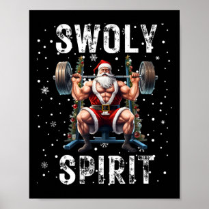 Leuke Lichaambuilding Swoly Geest Kerstman Humor K Poster