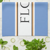 Leuke Lichtblauwe Witte Keuken BLOEM Racing Strepe Theedoek (Gevouwen)