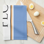 Leuke Lichtblauwe Witte Keuken BLOEM Racing Strepe Theedoek (Quarter Fold)