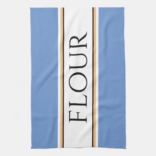 Leuke Lichtblauwe Witte Keuken BLOEM Racing Strepe Theedoek (Verticaal)