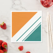 Leuke lichte Blauwgroen Sinaasappel brede witte ra Servet (Insitu)