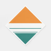 Leuke lichte Blauwgroen Sinaasappel brede witte ra Servet (Hoek)