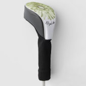 Leuke lichtgele daisy bloem aangepaste naam dames golfheadcover (Schuin)